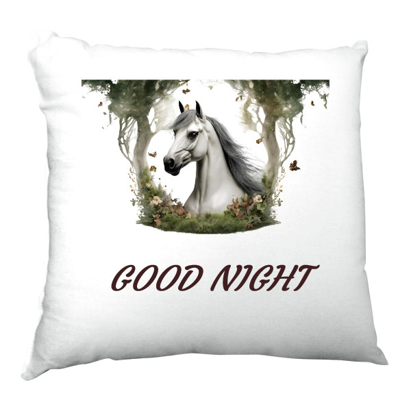 Pillow with a horse motif