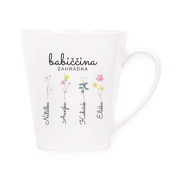 Babiččina zahrádka se jmény jejích čtyř vnoučat