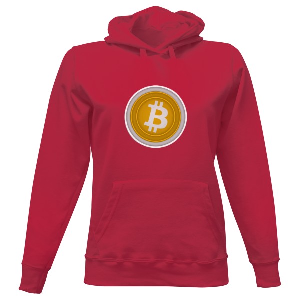 Dámská mikina s kapucí s potiskem BTC coin dámská mikina2