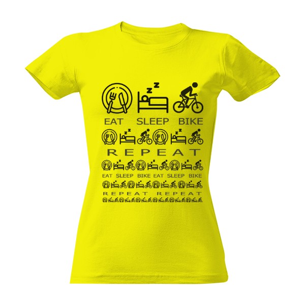 EAT SLEEP BIKE REPEAT ladies T-shirt