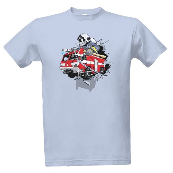 Hasičské auto a hasič