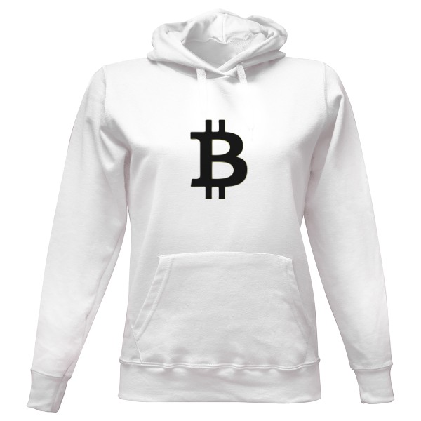 Dámská mikina s kapucí s potiskem Logo bitcoin