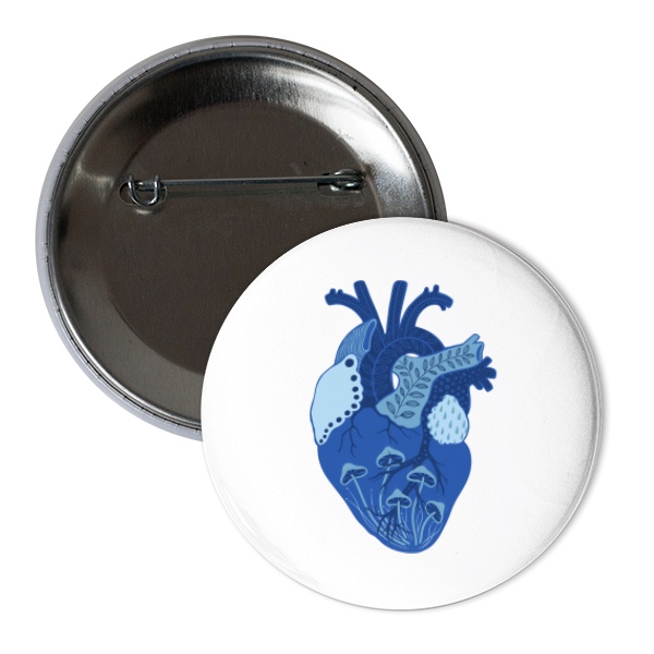 Modrobílý odznáček srdcař