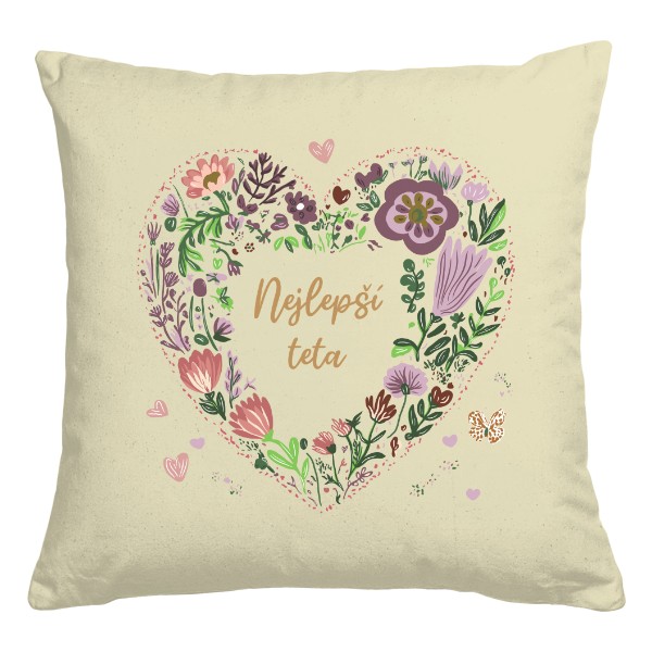 Nejlepší teta polštářek srdíčko
