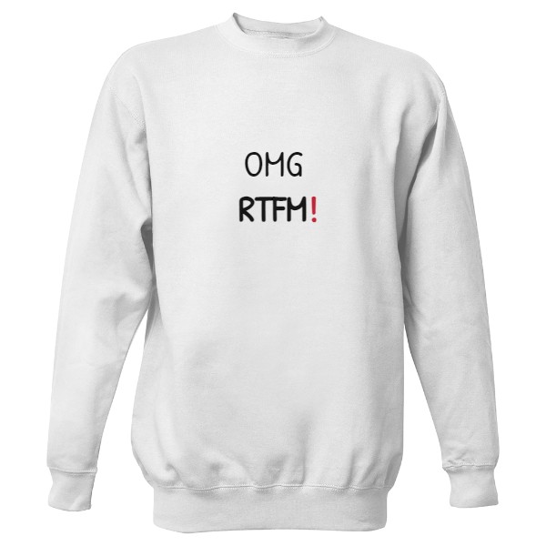 Mikina bez kapuce Unisex s potiskem OMG mikina